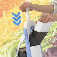 Multi-Functional Vegetable Cutter, Household Potato Shredder, Vegetable Slicer/Dicer, Vertical Vegetable Cutter, Food Shredder, Fruit Slicer, French Fry Slicer, Kitchen Accessory, Small Household Tool. - Blue - View 7