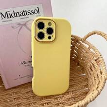 1 pieza Funda de teléfono creativa de niña con diseño de macaron, compatible con las series 11 12 13 14 15 16 17, gran regalo para familiares, amigos y ocasiones festivas - Amarillo - Ver 1