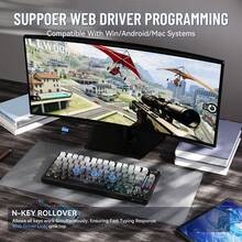 ATTACK SHARK X820Ultra 75% 无线机械游戏键盘，支持热插拔轴体，垫片式安装设计，RGB 背光，蓝牙/2.4G/有线连接，可自定义，配备智能 TFT 显示屏和旋钮，QMK 固件 - 彩色 - 查看 9