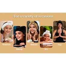 1pc Women/Girls Spa Headband, Cute Hair Band, Facial Cleansing & Makeup Headband, Plush Kitty Face Care Headband, Essential For Spa Day (Black, White, Khaki) - Basic model - View 10