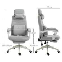 Office Chair, Gaming Chair, Rolling Chair, Ergonomic, Polyester, Foam, Multi-Layer Panel, 62 X 68 X 117-127 Cm - Light Grey - View 3