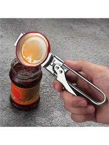 1pc Adjustable Labor-Saving Can Opener - Non-Slip Rotating Lid Opener Suitable For Home Seasoning Bottles And Outdoor Camping - Many - View 1