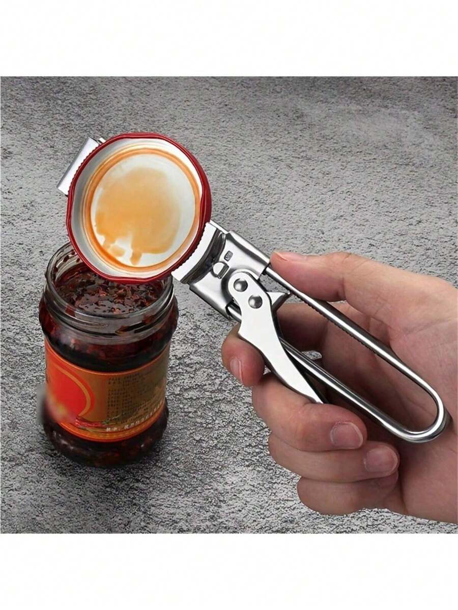 1pc Adjustable Labor-Saving Can Opener - Non-Slip Rotating Lid Opener Suitable For Home Seasoning Bottles And Outdoor Camping - Many - View 1