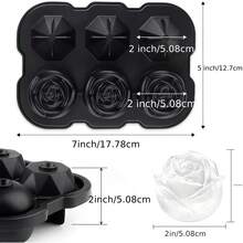 6格玫瑰色硅胶冰格，易脱模大冰球制作器，适用于鸡尾酒、饮料、威士忌、波旁酒和自制果汁 - 彩色 - 查看 4