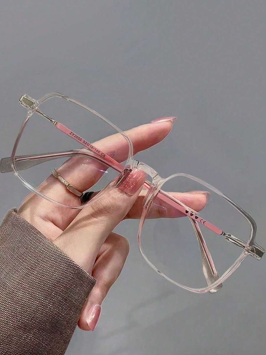 Gafas antifatiga visual unisex, adecuadas para computadora, TV, juegos y uso de teléfono inteligente, lentes transparentes, gafas de protección ocular de moda, esenciales para mujeres - Rosa - Ver 1