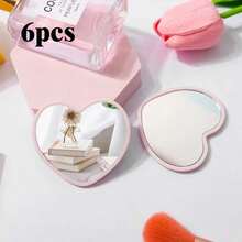 1/3/6/10/20/30/50个装心形便携式口袋镜,现代简约设计,高清画质,迷你化妆镜,学生宿舍适用,女士礼物,粉色-白色-绿色-黑色可选 - A - 查看 15