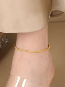 925 Sterling Silver Starry Sky Bracelet & Anklet Set, Luxury Jewelry Gift Box, Hypoallergenic For Women - Gold - View 7