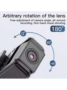 Cámara mini Full HD 1080P - Cámara de video inteligente portátil con visión nocturna, lente rotativa 180°, compatibilidad de audio, expansión de tarjeta TF, adecuada para aventuras al aire libre, viajes, monitoreo, grabación deportiva, ligera, portátil, estructura, ideal para entusiastas del deporte - Negro - Ver 7