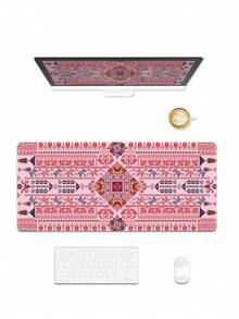 图案桌垫，适用于家庭和办公室的加长型大型鼠标垫、大型游戏鼠标垫、笔记本电脑键盘垫，底部采用防滑橡胶材质，边缘缝合加固。 - 彩色 - 查看 5