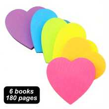 6 st hjärt-/pentagramformade färgglada självhäftande anteckningsblock, flerfärgade självhäftande anteckningsblock, 3x3 tum söta formade självhäftande anteckningsblock, lämpliga för kontor, studier, planerare, anslagstavla och presenter - Multifärgad - Visa 14