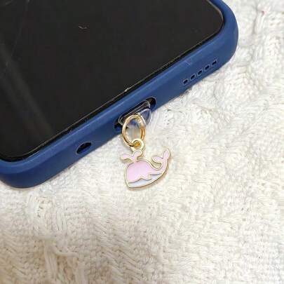 1 Stück Harz Ozean Wal Staubschutz für Handy, modischer Ozean Wal Anhänger Staubschutz für Ladeanschluss, geeignet für DIY Handy Dekoration, kompatibel mit iPhone/Typ-C, Valentinstag Geschenk