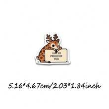 50PCS Funny Encouragement Animal Stickers, Adult Affirmation Stickers, Cute Cartoon Inspirational Companions, Suitable For Water Bottles, Laptops, Mobile Phones, Aesthetic Diary Stickers, Letters, Waterproof Stickers - Multicolor - View 3