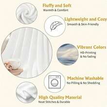 B-Bobs Cartoon Burger Coralinee Cozy  Blanket,Funny Family Member Soft Throw Blanket For Living Room,Dorm,Nap,Home Decor - 黑色 - 查看 4