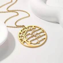 Tree Of Life Custom Name Necklace, 1-4 Names Engraved Pendant, Arabic Name Pendant Necklace,Custom Engraved Family Tree Pendant,Custom Gift For Mom, Grandma & Sister - Multicolor - View 7