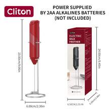 CLITON 電動牛奶起泡器 6色（黑色、白色、藍色、綠色、粉色、紅色），3款選擇：單件、塑膠、不鏽鋼，簡約設計，AA電池供電（不含電池），靜音便攜攪拌器，適用咖啡、廚房，聖誕節與婚禮禮物 - 彩色 - 查看 12