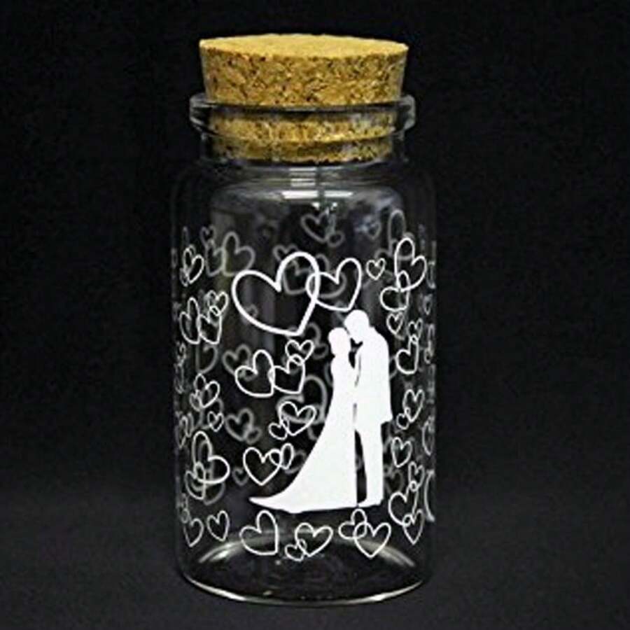 OISE ART STORE Bomboniera Segnaposto X Matrimonio Ampolla In Vetro Tappo Sughero Portaconfetti - - Multicolore - Visualizzare 1