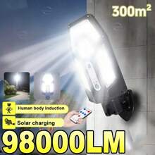 98000LM Super Bright Solar Street Light Human Body Sensing LED Garden Wall Light With Remote Control Waterproof Security Lighting Suitable For Yard, Garage, Street And Commercial Area Lighting - Star - View 2