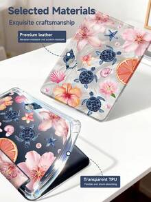 Ocean Elements Tablet Case Compatible With IPad Air 11-Inch M3 2025 / M2 2024, IPad Air 5th Generation 2022 , IPad (A16) 11 Inch 11th Generation 2025,Compatible With Samsung Galaxy Tab,Kindle Paperwhite 12th Gen 2024, Clear Back ,Fashion Pattern Protective Case,Automatic Sleep And Wake-Up Function, Airbag Protection, Suitable For Gifts And Office Use - Multicolor - View 9