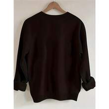 Plus Size, Women's Plus Size Loose Fit Crewneck Sweatshirt - Cute Pet1e The Cat Graphic & 'It's All Good' Text - Soft Everyday Lounge Wear, Holiday Outfits - Machine Washable Plus Size Tops For Women, Casual Wear, Playful Design, Comfortable Fabric, Vacation Clothing, Tr3ndy Print, Durable Construction, Long Sleeve Shirt, Relaxed Fit Clothing - 黑色4 - 查看 6