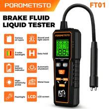 POROMETISTO FT01 Automotive Brake Fluid Tester, Universal For DOT3/4/5.1, Backlit Flexible Probe, Water Content Detection, Automotive Repair Tool, LCD Display, Portable - C - View 2