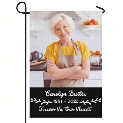 Custom Memorial Flag With Photo Name Personalized In Loving Memory Garden Flags Yard House Banner For Mom Wife Dauther For Outdoor Home Cemetery Decorations For Grave 12x18 Inches