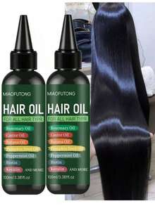 7-In-1 Hair Oil, Containing Rosemary Oil, Castor Oil, Babassu Oil, Pumpkin Seed Oil, Peppermint Oil, Biotin And Keratin, Suitable For All Hair Types, Makes Hair Longer, Thicker And Fuller. - 2pcs - View 5