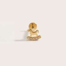 1pc Fashionable & Cute Carousel Amusement Park Diamond Stud Earrings, Suitable For Women's Daily Wear - Multicolor - View 7