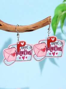 1 Đôi bông tai hình trái tim độc đáo bằng acrylic, trang sức cá tính, sáng tạo, thời trang dành cho nữ, phù hợp cho sử dụng hàng ngày, dự tiệc, ngày lễ. - Nhiều màu - Xem 3