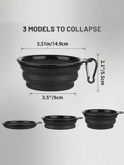 2pcs Foldable Pet Bowls, Outdoor Travel Portable Dog Cat Food Water Bowls, Collapsible Pet Feeding Bowls For Outdoor Walking, Traveling, Feeding