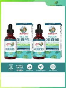 Mary Ruth's Vegan Chlorophyll Liquid Drops - Non-Diluted Liquid Chlorophyll - Mulberry Derived Supplement - Non-GMO - Delicious Minty Flavor - 2 Fl Oz - 2瓶 - 查看 1