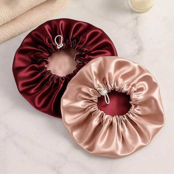 Touca De Cetim Ajustável Dupla Face Para Dormir Anti Frizz Protege E Alinha o Cabelo