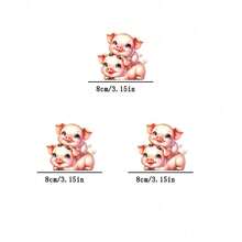 1pc/2pcs/3pcs Cute Pig Animal Pattern Heat Patch, Durable Long-Lasting Heat Transfer Sticker For DIY T-Shirt, Sweatshirt, Jeans, Hoodie, Backpack, Jacket, Handbag, Pillow - L+S - View 7