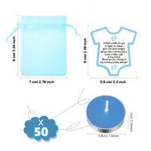 20/50支粉色婴儿派对回礼蜡烛，配粉色卡片和欧根纱袋，适合女宝宝派对、朋友聚会、性别揭晓派对等场合。 - 彩色 - 查看 13