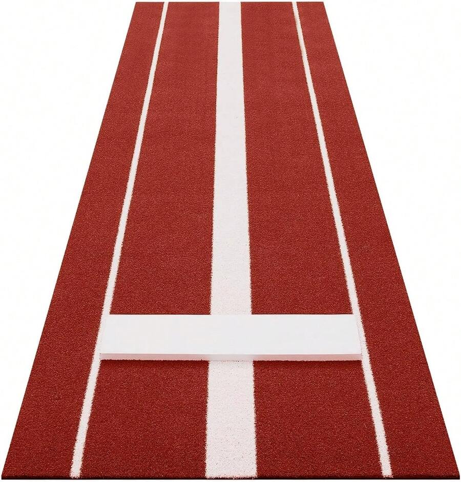 Dragonpad 10x3 Ft Professional Softball Pitching Mat - All-Weather Practice Mat With Rubber & UV-Resistant Turf For Indoor/Outdoor Training - Red - View 1
