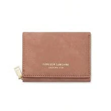 High-Quality Korean Style Minimalist Velvet Trifold Student Wallet, Women Coin Purse - Small - View 16