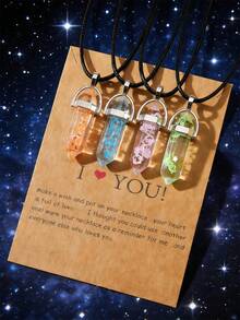 4pcs Stone Decor Necklace - Multicolor - View 4