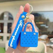 Cute Beach Hole Keychain Portable Simple Mini Car Key Chain Soft Silicone Fashion Seaside Big Basket Hanging Ornaments Bag PZPW - 深藍色 - 查看 9