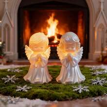Conjunto de 2 moldes de silicone reutilizáveis em formato de anjo rezando, ideais para resina epóxi, fabricação de velas, artesanato em argila e gesso, lembrancinhas de casamento, decorações de Páscoa e Ramadã, compatíveis com resina, cera, argila e gesso (formato assimétrico). - Garota Anjo - Ver 5