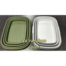 1 pieza Cesta de picnic para exteriores, caja de almacenamiento plegable multifuncional: diseño portátil de gran capacidad + tapa a prueba de polvo, organizador de aperitivos/frutas, cesta de utilidad portátil para el hogar y exteriores, cubo de pesca plegable gris, cubo de trapeador plegable multifuncional | Cubo de almacenamiento | Cubo de pesca | Para exteriores, diseño compacto adecuado para el hogar y el camping, accesorio de mesa de picnic - Multicolor - Ver 14