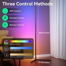 Corner Floor Lamp, Smart RGB LED Corner Lamp With App And Remote Control, 16 Million Colors & 68+ Scene, Music Sync, Timer Setting, Ideal For Living Rooms, Bedrooms, Gaming Rooms - IC RGB - Xem 2