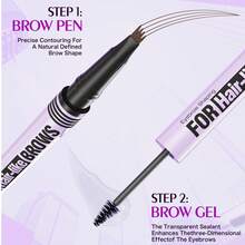 HelloKiss Gel transparente para cejas 2 en 1 Lápiz de cejas de doble extremo Gel laminador de cejas Bolígrafo de cejas con punta de tenedor Cejas naturales y esponjosas Sujeción fuerte y larga duración Resistente al agua y a las manchas Sin copos blancos Fácil de usar para principiantes Maquillaje diario - Tubo morado multicolor - Ver 4