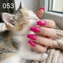 GMUME 16毫升亮粉色凝胶指甲油，色号053霓虹紫红色，适合夏季海滩度假派对美甲，可卸除UV/LED凝胶指甲油，显色度高。 - 玫紅色 - 查看 6