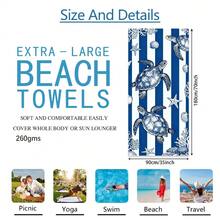 1 chiếc khăn tắm biển họa tiết mỏ neo và rùa biển sọc xanh trắng, chất liệu microfiber siêu mềm, cỡ lớn, thấm hút cực tốt, thích hợp cho du lịch, hồ bơi, lặn biển, lướt sóng, yoga, cắm trại, nhiều kích cỡ khác nhau, phụ kiện bãi biển. - A - Xem 14