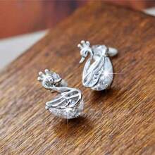 精致可爱的耳钉 - 銀色 - 查看 4