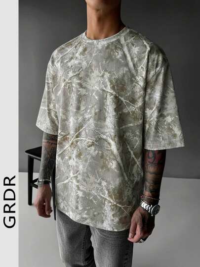  GRDR 男士春夏新款树纹短袖休闲百搭户外T恤