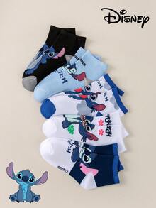 Disney 1/5/10 Double Women's Spring/Summer Stitch Socks "Star Baby"Comfortable And Breathable/Interesting Style Invisible Socks For Daily Wearing/International Women's Day/St. Patrick's Day/Women's Socks, Stitch Women's Boat Socks Gifts, Summer Invisible Socks, Cartoon Animation Socks, Men's Short Socks, Stitch Novelty Fun Socks, Comfortable And Breathable Fashion Women's Novelty Invisible Socks, Socks - Multicolor - View 13