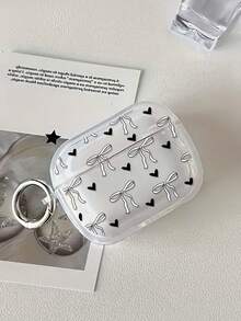 Bow-Knot Bowknot Painted Transparent Protective Case Compatible With Apple 1/2/3/4, Soft Shockproof Cover Compatible With Airpods Pro 2nd/3rd/4th Gen Wireless Bluetooth Earphones, Suitable For Women - Multicolor - View 4