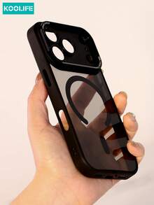 Koolife 1pc Luxury Magnetic Phone Case, Metal Lens Frame, TPU+PC Material, Support MagSafe Wireless Charging, Independent Buttons, Lens Protrusion Protection, Precise Cutouts, Anti-Drop, Compatible With IPhone 17/17 Pro/17 Pro Max, 16/16 Pro/16 Pro Max/16 Plus, 15/15 Pro/15 Pro Max/15 Plus - Black - View 3