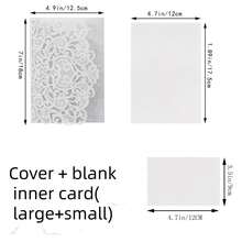 5sets/Pack Laser Cut Wedding Invitations, 3D Bride & Groom Greeting Cards With Heart Designs (Includes 5pcs Cover & 5pcs Blank Inner Cards), Engagement Party Invitations - Multicolor - View 13