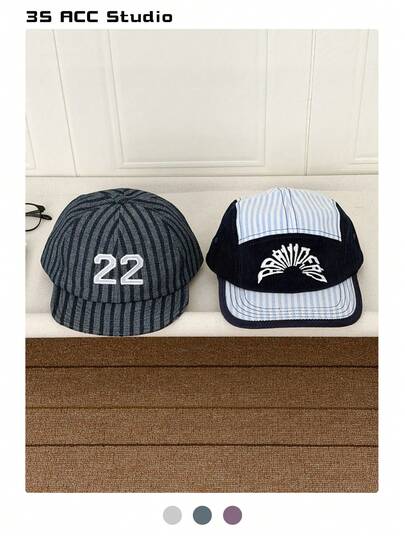 Soft Crown Flat Brim Fashionable Letter Embroidery Baseball Cap, Niche Street Style Casual Hip Hop Snapback Hat, Flattering Retro Contrast Color Letter Embroidery Unisex Casual Versatile Hat, Skater Hippie Chicks Style